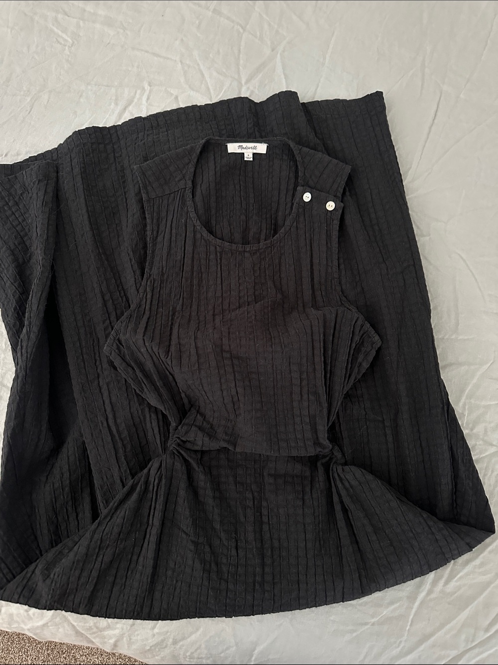 Madewell Seersucker Cut-out Midi Dress